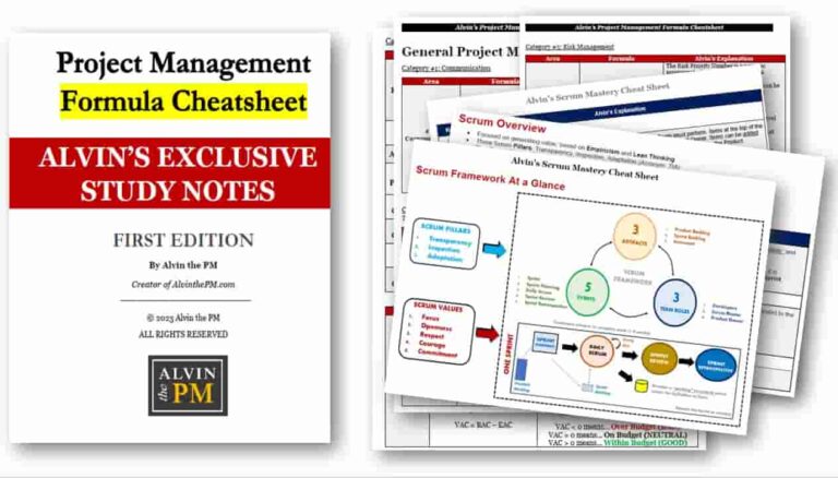 Project Management Formula Cheatsheet & Scrum Mastery Cheatsheet